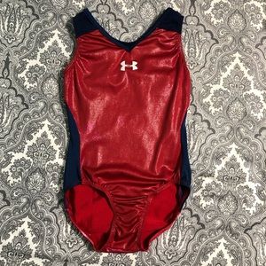 UNDER ARMOUR LEOTARD. RED/NAVY. ADULT SMALL.